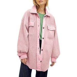 Cupcakes and Cashmere Pink Chic Oversized Shirts‎ Jacket Shacket XS